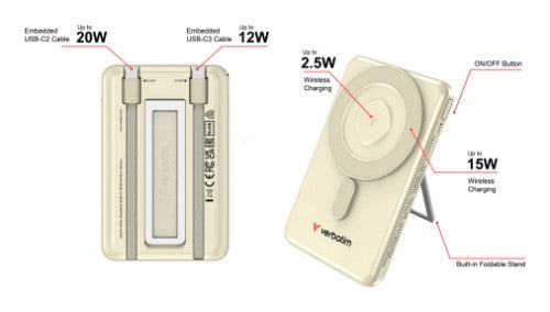 Verbatim Charge'n'G0 2C power Bank 5000 rnAh Gold