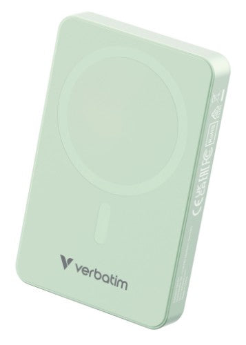 Verbatim Charge 'n' Go Essentials Magnetic Wireless Power Bank 10000 mAh Green