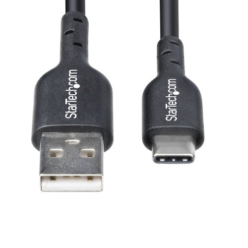 StarTech.com 6in (15cm) USB-A to USB-C Charging Cable, Charge & Sync, 3A, USB 2.0, TPE Jacket - Black USB Charging Cord