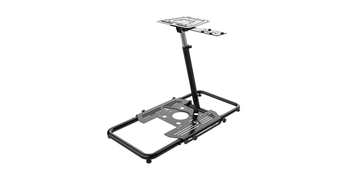 Alternative angled view of the Turtle Beach VelocityOne Stand showing the mounting platform and supporting frame