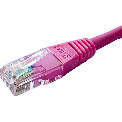 Cablenet 0.3m Cat5e RJ45 Pink U/UTP PVC 24AWG Flush Moulded Booted Patch Lead