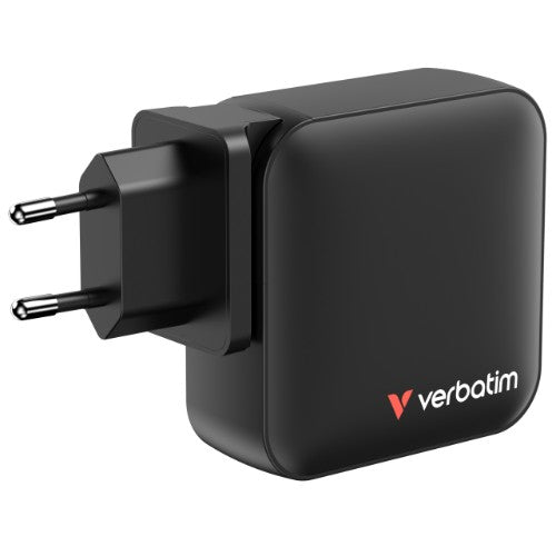 Verbatim Mini GaN Charger 165W 4 Port US plug with EU and UK adaptors