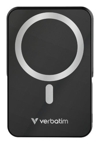 Verbatim Charge 'n' Go Magnetic Wireless Power Bank with stand - 10000 mAh Black