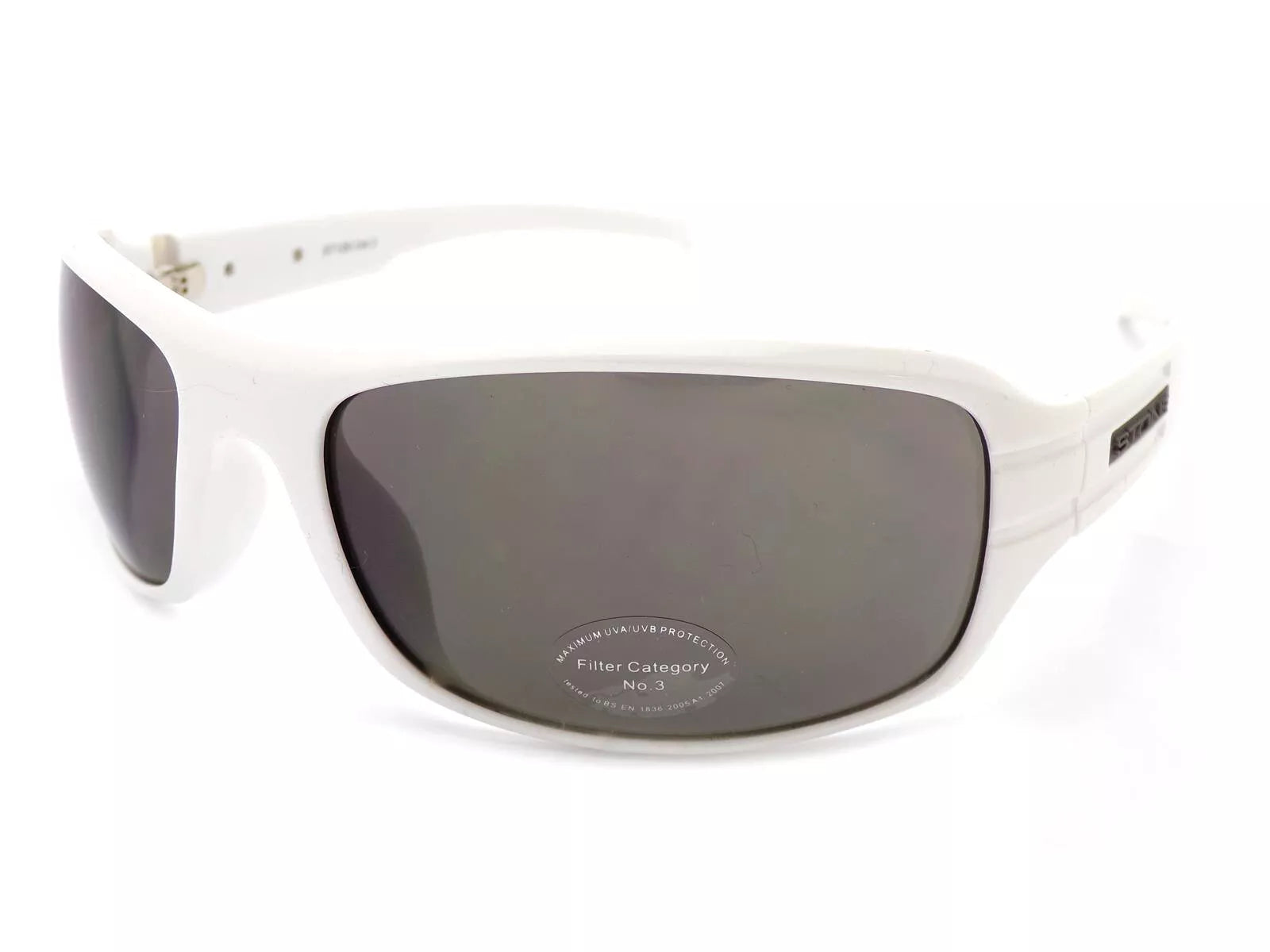 Stone Sunglasses Wrap Polished White with Grey CAT.3 Lenses ST126
