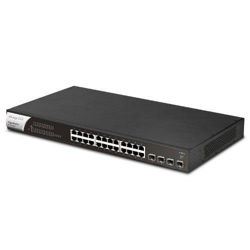 DrayTek VSP1281X-K network switch Managed L2 Gigabit Ethernet (10/100/1000) Power over Ethernet (PoE) 1U Black