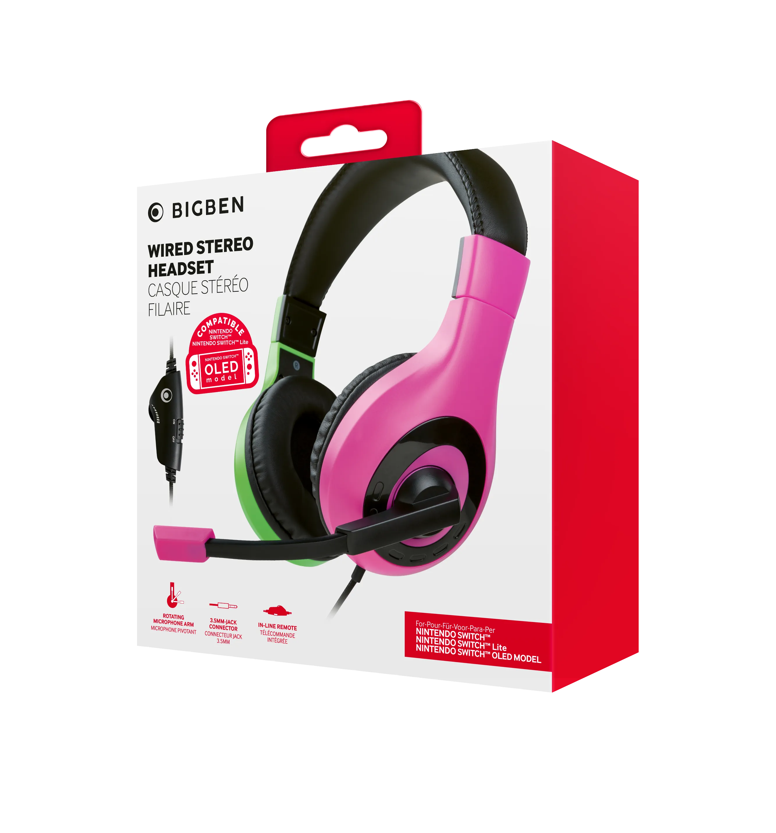 PINK AND GREEN SWITCH HEADSET