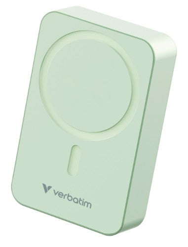 Verbatim Charge 'n' Go Essentials Magnetic Wireless Power Bank 20000 mAh Green