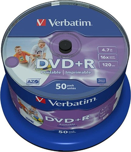 Verbatim DVD+R Wide Inkjet Printable No ID Brand