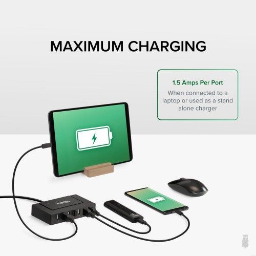 Plugable Technologies 7 Port USB Hub - USB Hub for Multiple Devices and USB 2.0 Data Transfer with a 60W Power Adapter
