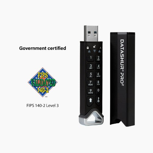 iStorage datAshur PRO2 64 GB | Secure Flash Drive | FIPS 140-2 Level 3 Certified | AES-XTS 256-bit hardware encryption | Password protected | Dust/Water-Resistant |