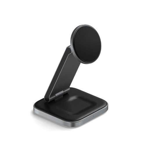 Satechi ST-Q31FM-EA mobile device charger Headphones, Smartphone, Smartwatch Grey, Black USB Wireless charging Indoor