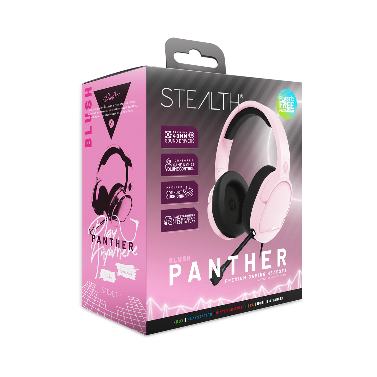 STEALTH Panther Wired Gaming Headset - Blush - alternate view