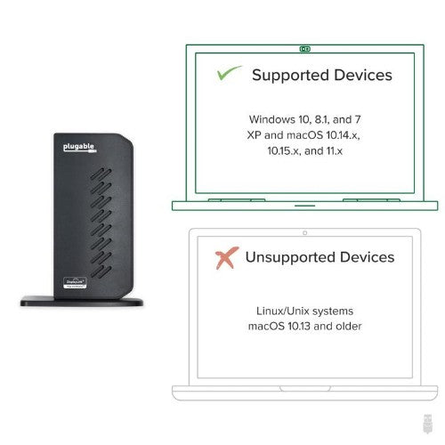 Plugable Technologies UD-3900Z Docking USB 3.2 Gen 1 (3.1 Gen 1) Type-C Black