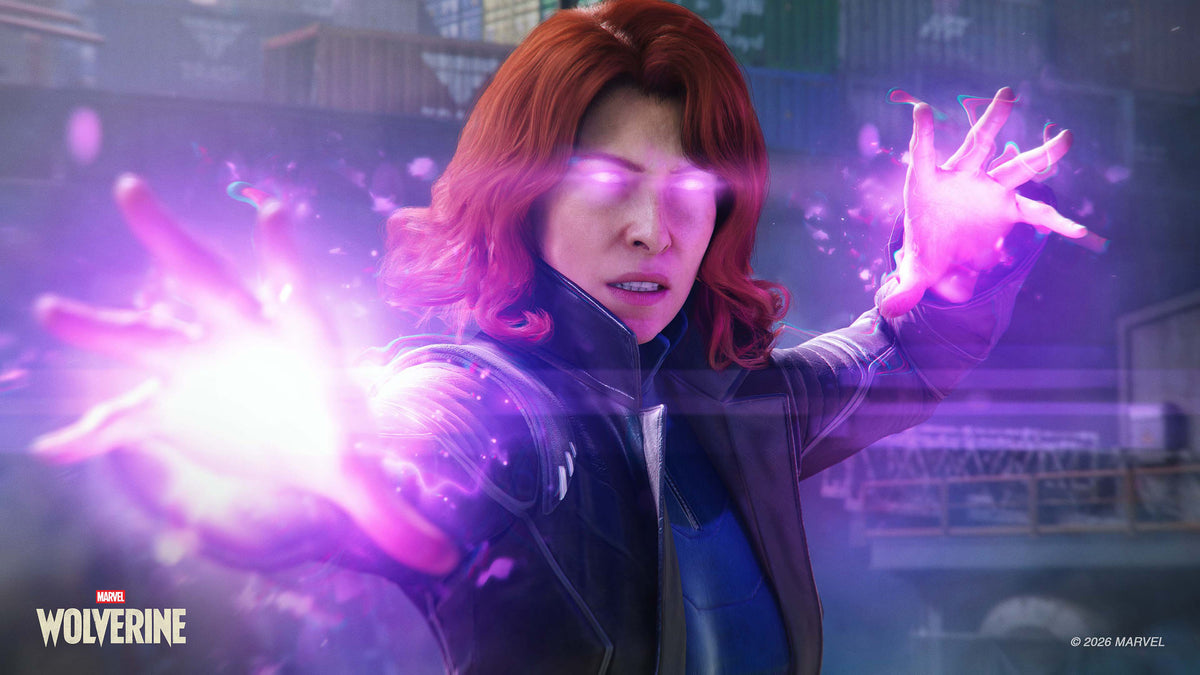 Marvel’s Wolverine PS5 action scene with Wolverine surrounded by purple lighting