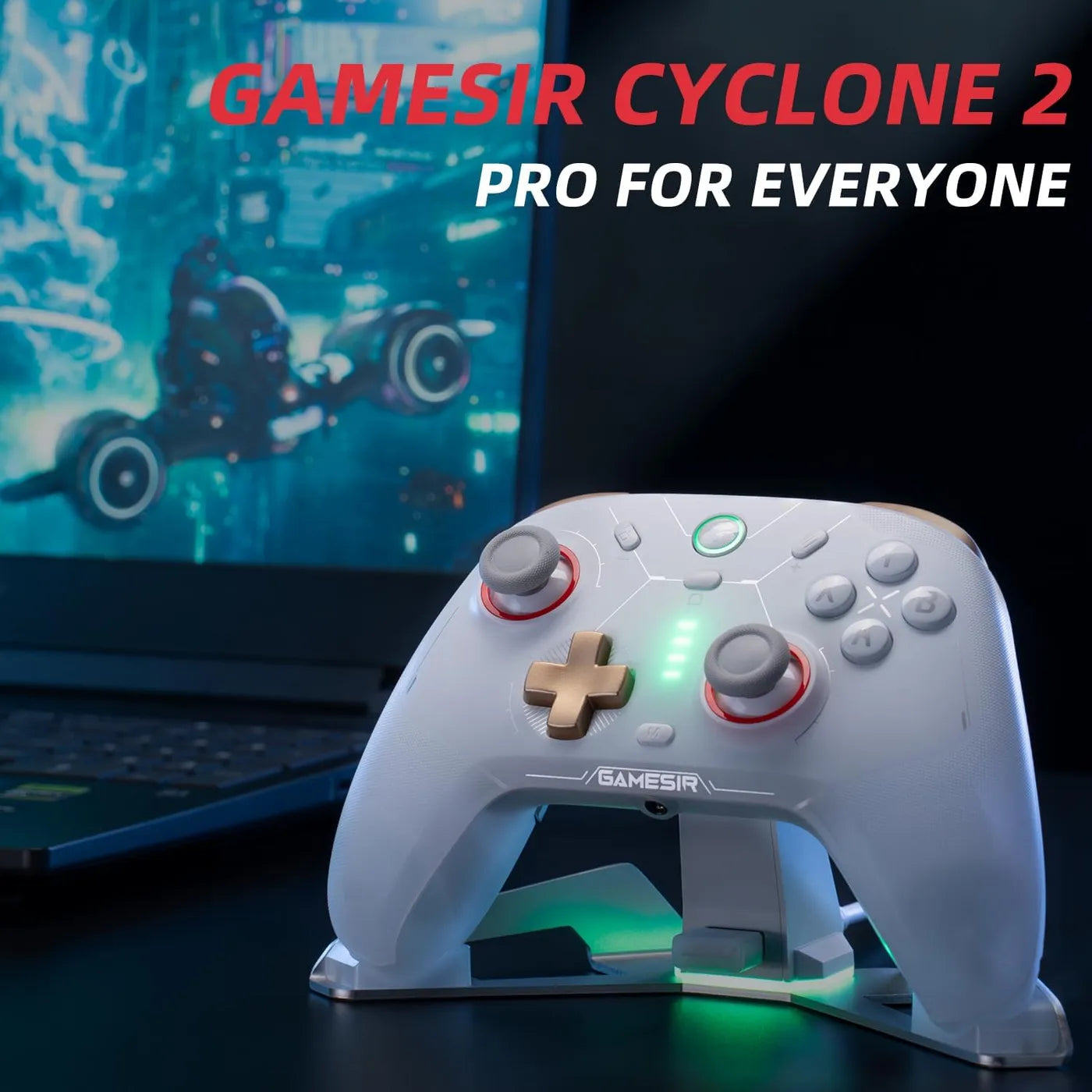GameSir Cyclone 2 Wireless Controller - with Charging Dock - White