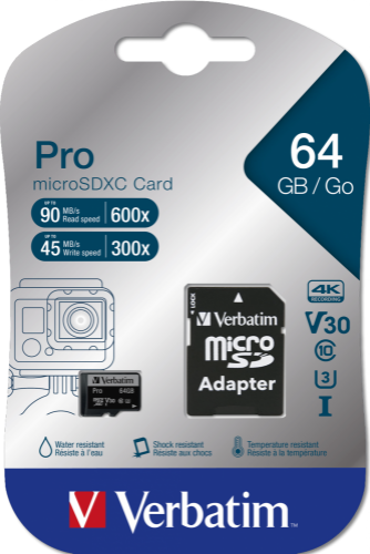 Verbatim Pro 64 GB MicroSDXC UHS Class 10