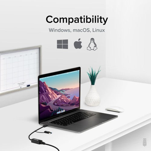 Plugable Technologies 2.5G USB C and USB to Ethernet Adapter, 2-in-1 Adapter Compatible with USB-C Thunderbolt 3 or USB 3.0, USB-C to RJ45 2.5 Gigabit LAN Ethernet, Compatible with Mac and Windows