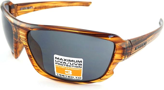 Stone Sunglasses Wraparound Crystal Lined Brown with Dark Grey Lenses ST171