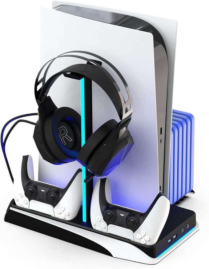DLX LED Twin Charging Tower With Cooling Fans & Game Storage