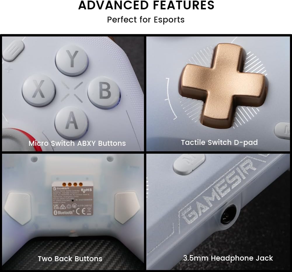 GameSir Cyclone 2 Wireless Controller - with Charging Dock - White