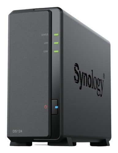 Synology DiskStation DS124 NAS Desktop Realtek RTD1619B 1 GB DDR4 20 TB HDD DiskStation Manager Black