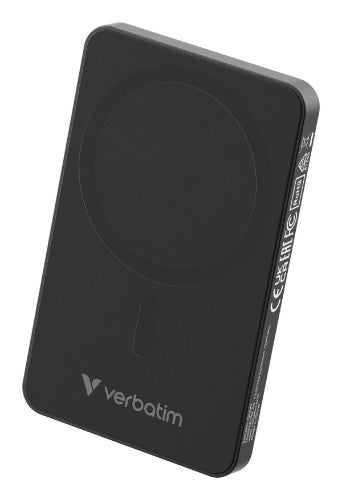 Verbatim Charge 'n' Go Essentials Magnetic Wireless Power Bank 5000 mAh Black