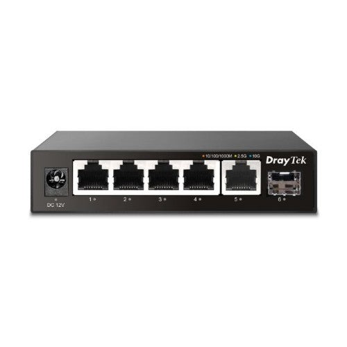 DrayTek VSQ60X-K network switch Unmanaged L2 2.5G Ethernet (100/1000/2500) Black