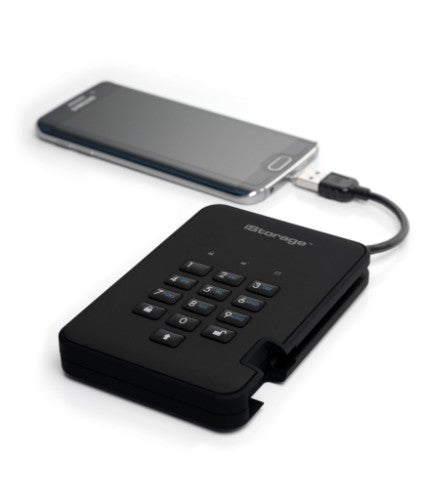 iStorage diskAshur² HDD 500GB Black | Secure Portable Hard Drive |AES-XTS 256-bit Hardware Encryption | PIN protected | OS & Platform Independent | TAA Compliant |Brute force hack defence | Dust/Water Resistant
