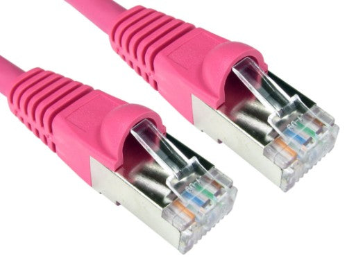 Cables Direct Cat6a, 2m networking cable Pink S/FTP (S-STP)