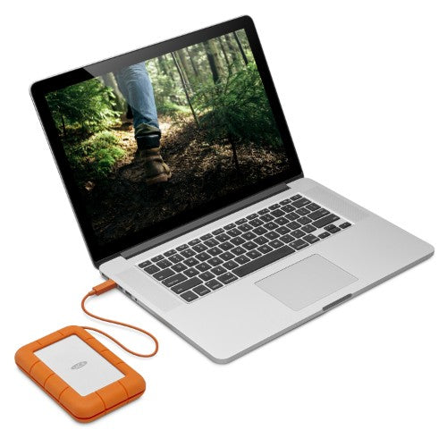 LaCie Rugged USB-C external hard drive 5 TB Grey, Yellow
