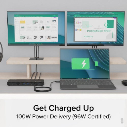 Plugable Technologies Thunderbolt 4 Dock with 100W Charging, Thunderbolt Certified, Laptop Docking Station Dual Monitor Single 8K or Dual 4K HDMI for Windows and Mac, 4X USB, Gigabit Ethernet (TBT4-UD5)