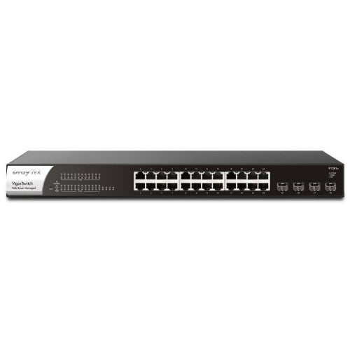 DrayTek VSP1281X-K network switch Managed L2 Gigabit Ethernet (10/100/1000) Power over Ethernet (PoE) 1U Black