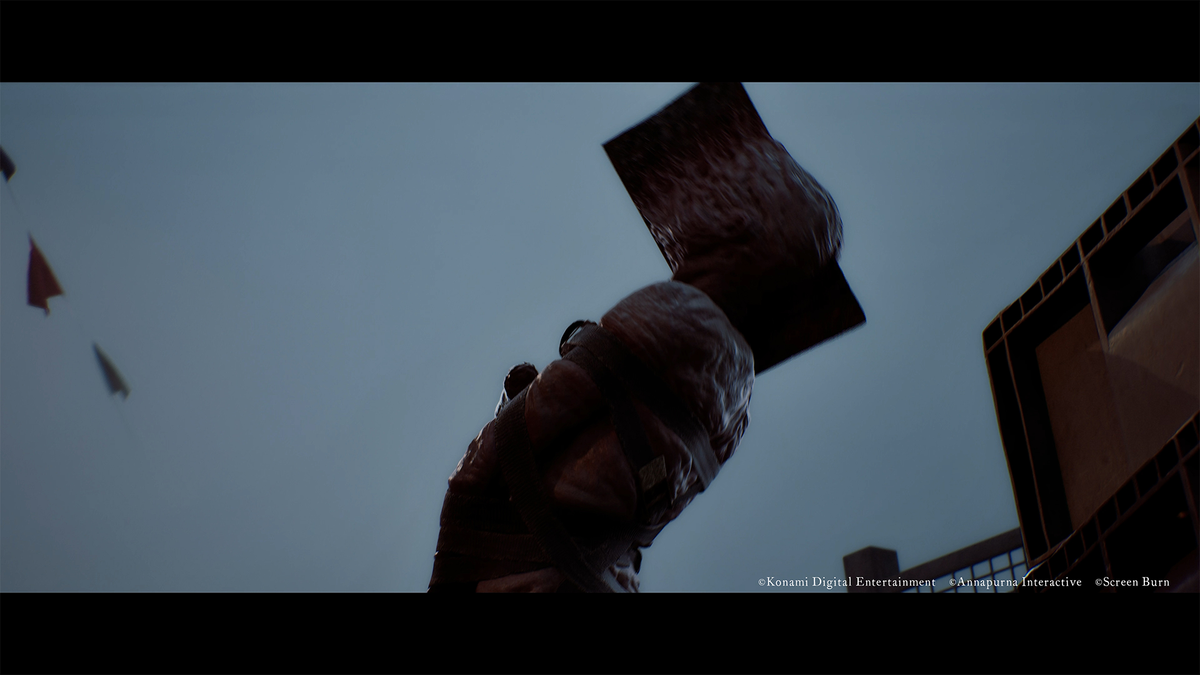 SILENT HILL: Townfall screenshot showing Simon confronting a threatening figure