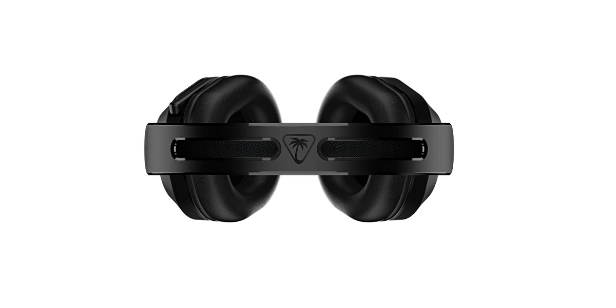 Top view of the Turtle Beach Stealth 500 black wireless gaming headset showing the headband and ear cups