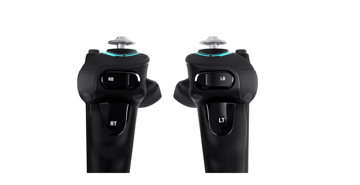 Rear view of the Turtle Beach VelocityOne Flight yoke showing the integrated trigger controls