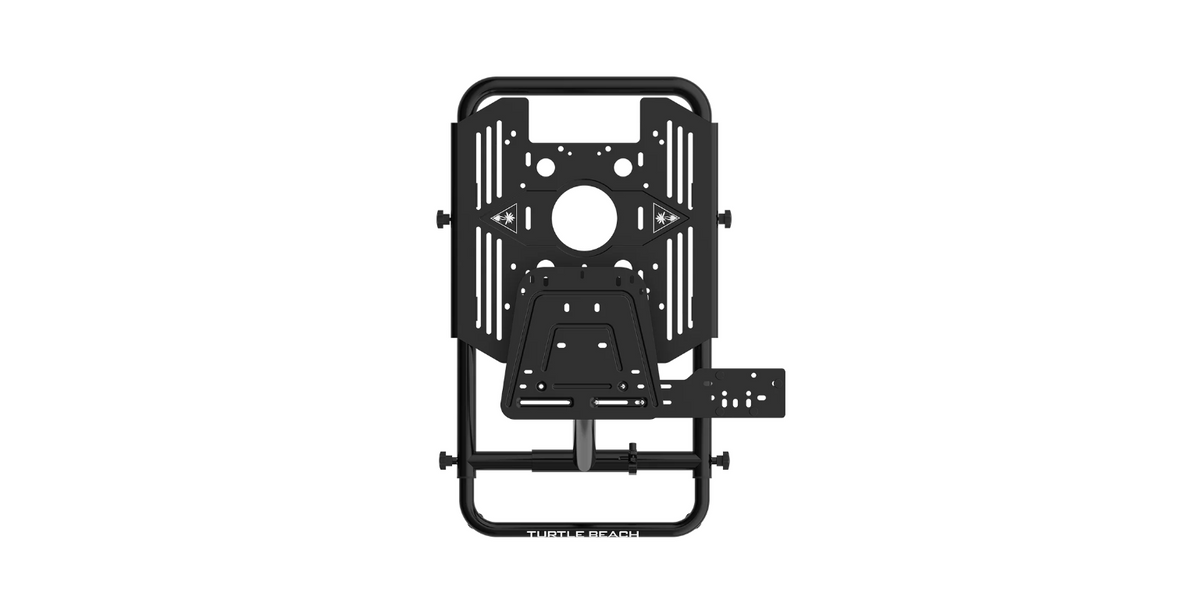 Top view of the Turtle Beach VelocityOne Stand showing its adjustable frame and mounting platform