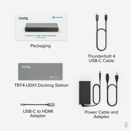 Plugable Technologies Thunderbolt 4 Dock with 100W Charging, Thunderbolt Certified, 3x Thunderbolt Ports, Laptop Docking Station Dual Monitor Single 8K or Dual 4K Monitor, 2.5G Ethernet, 1x SD, 4x USB