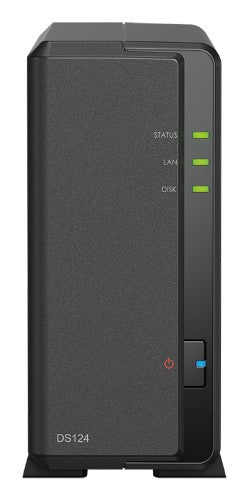 Synology DiskStation DS124 NAS Desktop Realtek RTD1619B 1 GB DDR4 20 TB HDD DiskStation Manager Black