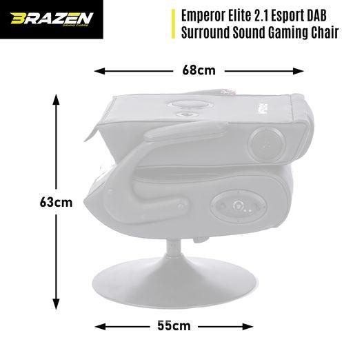 BraZen Emperor XX 2.1 Elite Esports DAB Surround Sound Gaming Chair – Pedestal - Want a New Gadget