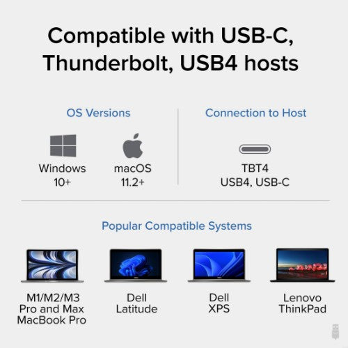 Plugable Technologies Thunderbolt 4 Dock with 100W Charging, Thunderbolt Certified, Laptop Docking Station Dual Monitor Single 8K or Dual 4K HDMI for Windows and Mac, 4X USB, Gigabit Ethernet (TBT4-UD5)