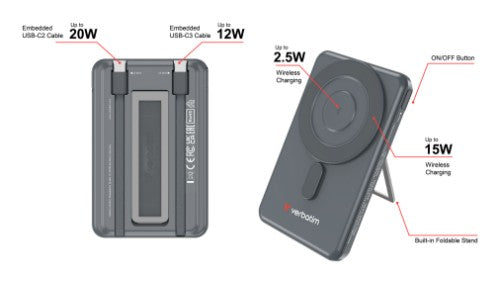 Verbatim Charge'n'Go 2C Power Bank 5000 mAh Grey