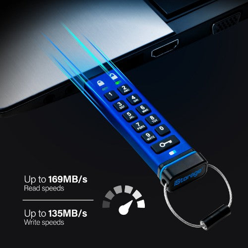 iStorage datAshur PRO 16 GB | Secure Flash Drive | FIPS 140-2 Level 3 Certified| NLNCSA DEP-V Certified | NATO Restricted Certified |AES-XTS 256-bit Hardware Encryption | PIN protected | Dust/Water Resistant