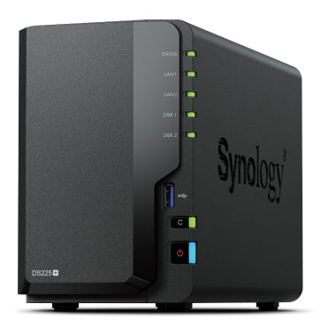 Synology DS225+ 2 Bay NAS Desktop Intel® Celeron® J4125 2 GB DDR4 Synology DSM Black