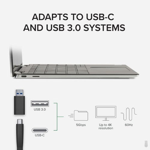 Plugable Technologies 4K DisplayPort and HDMI Dual Monitor Adapter for USB 3.0 and USB-C, Compatible with Windows