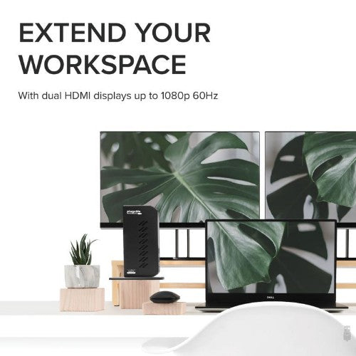 Plugable Technologies UD-3900Z Docking USB 3.2 Gen 1 (3.1 Gen 1) Type-C Black