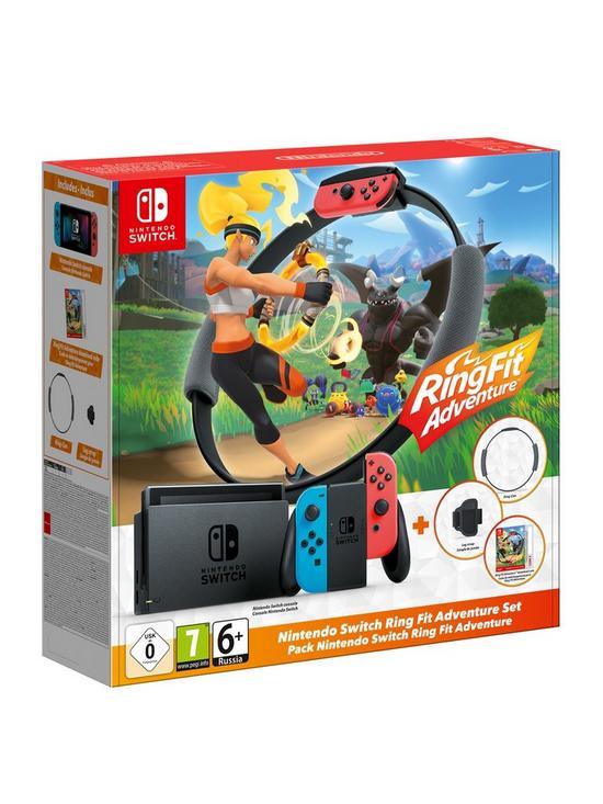 Nintendo Switch Neon Console with Ring Fit Adventure - Want a New Gadget