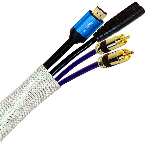 Cablenet 25m Braided Sleeving 20mm-40mm (64mm max) LSOH White