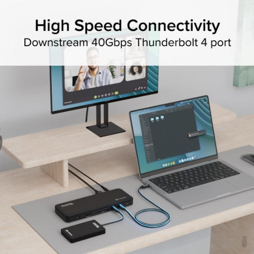 Plugable Technologies Thunderbolt 4 Dock with 100W Charging, Thunderbolt Certified, Laptop Docking Station Dual Monitor Single 8K or Dual 4K HDMI for Windows and Mac, 4X USB, Gigabit Ethernet (TBT4-UD5)