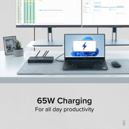 Plugable Technologies USB C Docking Station Dual Monitor 2 HDMI Ports, Power Delivery Dock, Dual 4K Monitor for Windows, ChromeOS, 1x USB-C, 3x USB, Ethernet, and Audio - Driverless (UD-MSTH2)